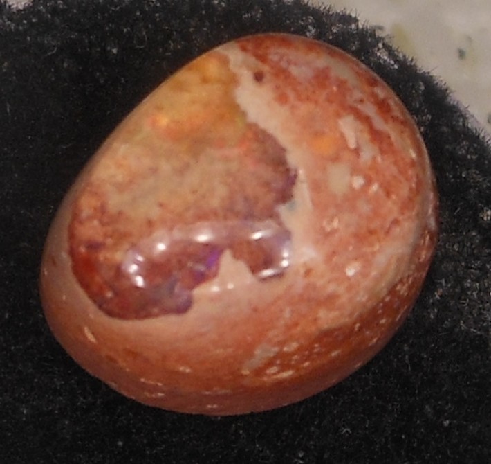 6.90ct Mexican Fire Opal 12.8mm x 10.5mm x 7.2mm in Host Rock Shaped Opal