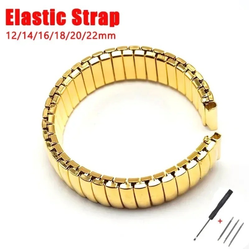 Stainless Steel Elasticated Watch Band Strap Metal Bracelet 12 14 16 18 20 22 mm