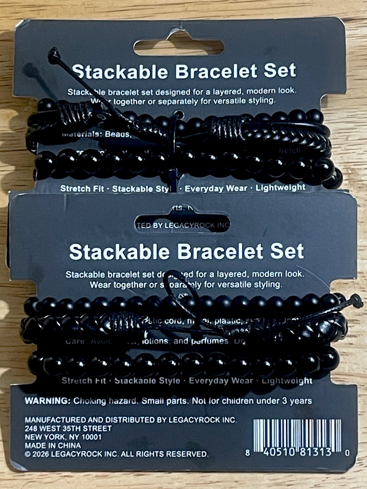 LegacyRock Men’s Stackable Bracelet Sets Beaded; Braided Charm Stretch Fitting