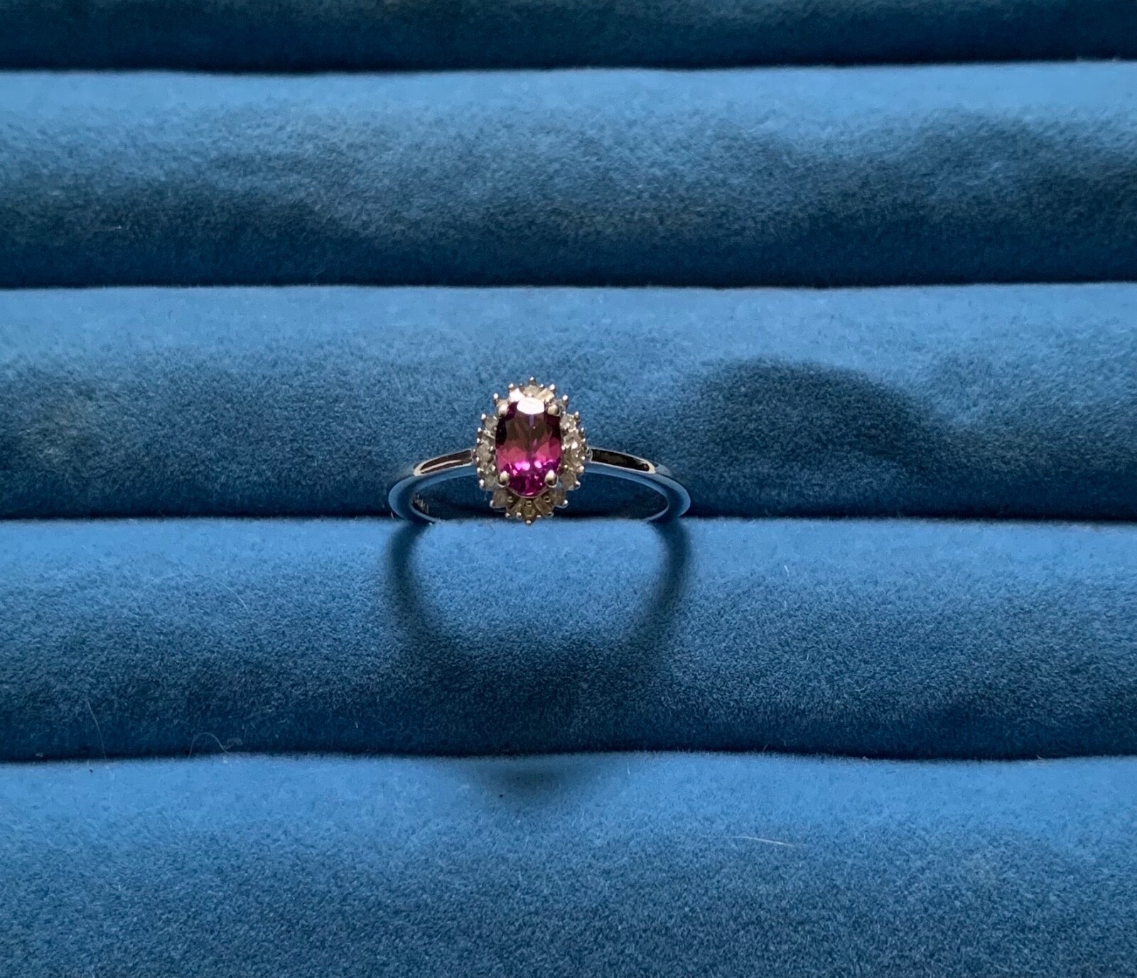 Radiant Ember Garnet, Diamond Art Deco Ring – Size 6 (.60 ctw.)