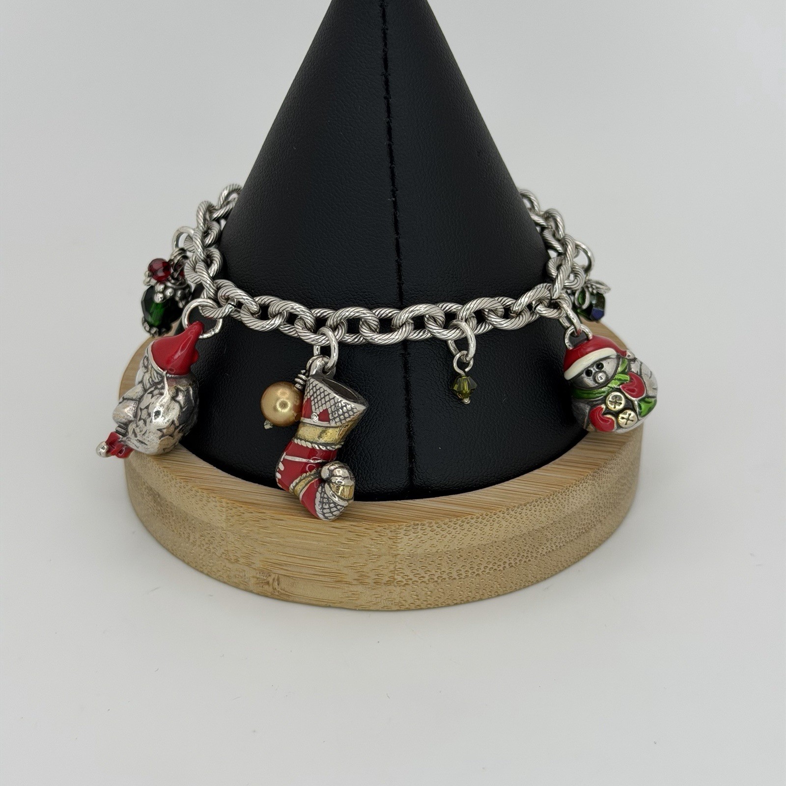 Brighton Christmas Memories Charm Bracelet Santa Tree Ornament Stocking 7”