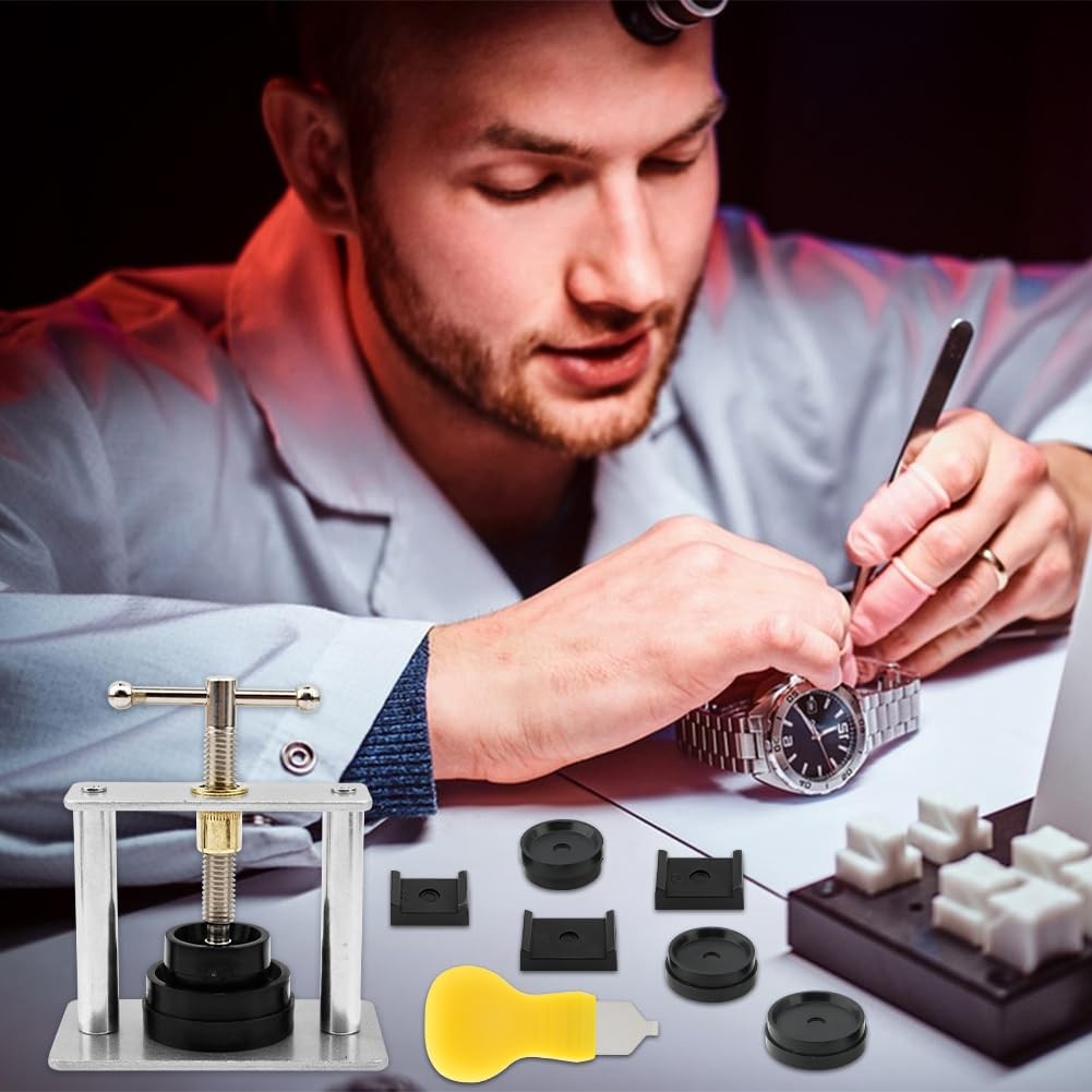 Watch Press Tool Set, Watch Battery Tool Kit, Back Case Closer with 18PC Mold…