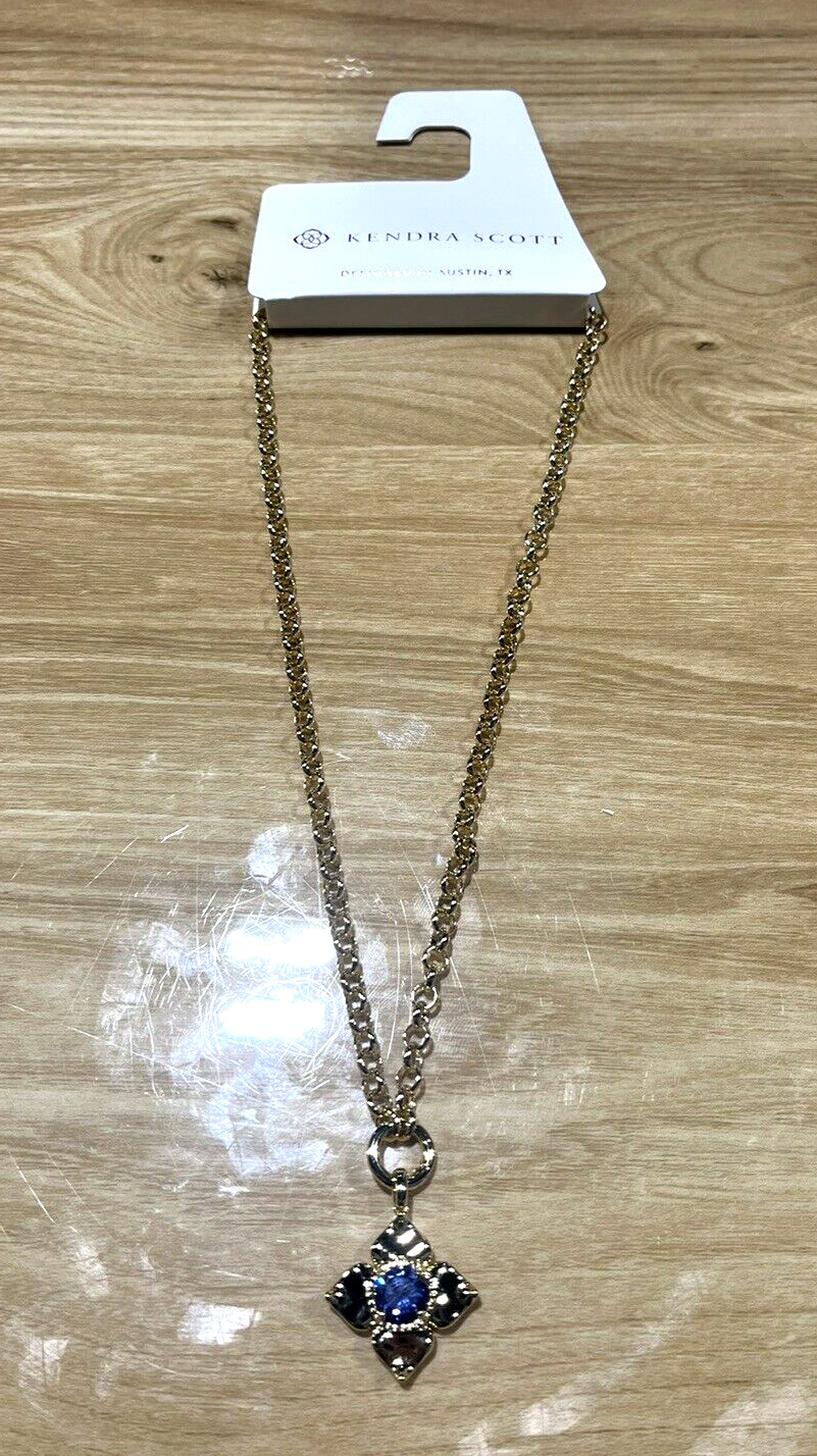 Kendra Scott Lily 14K Gold Over Brass Chain Pendant Necklace – Blue