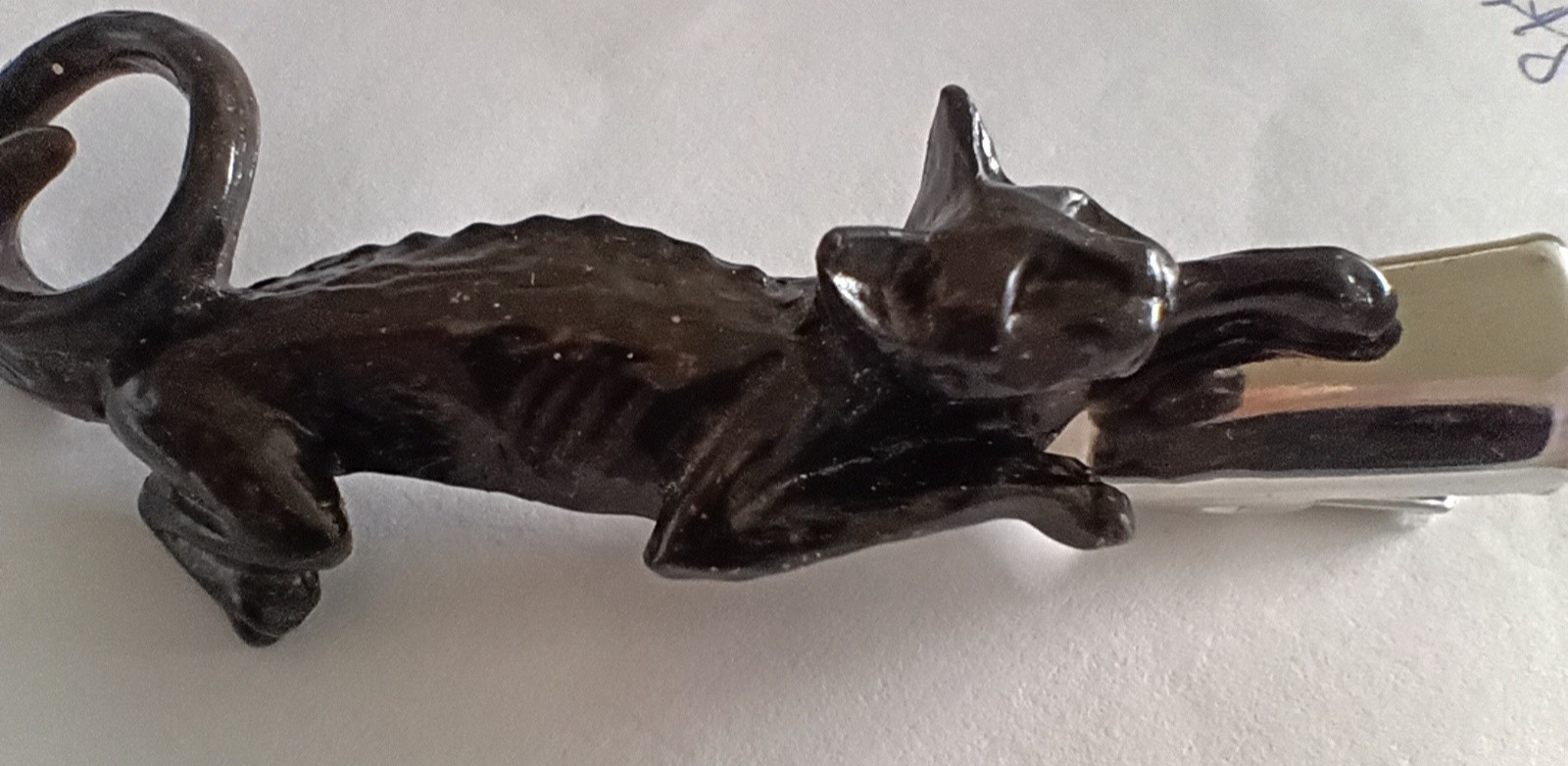 Alchemy Gothic England Black Cat Sith Hair Slide Barrette reg $24