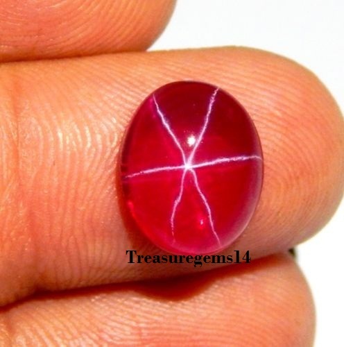 7.00 CT NATURAL RUBY STAR SAPPHIRE 6 BUDS OVAL CABOCHON RING SIZE LOOSE GEMSTONE