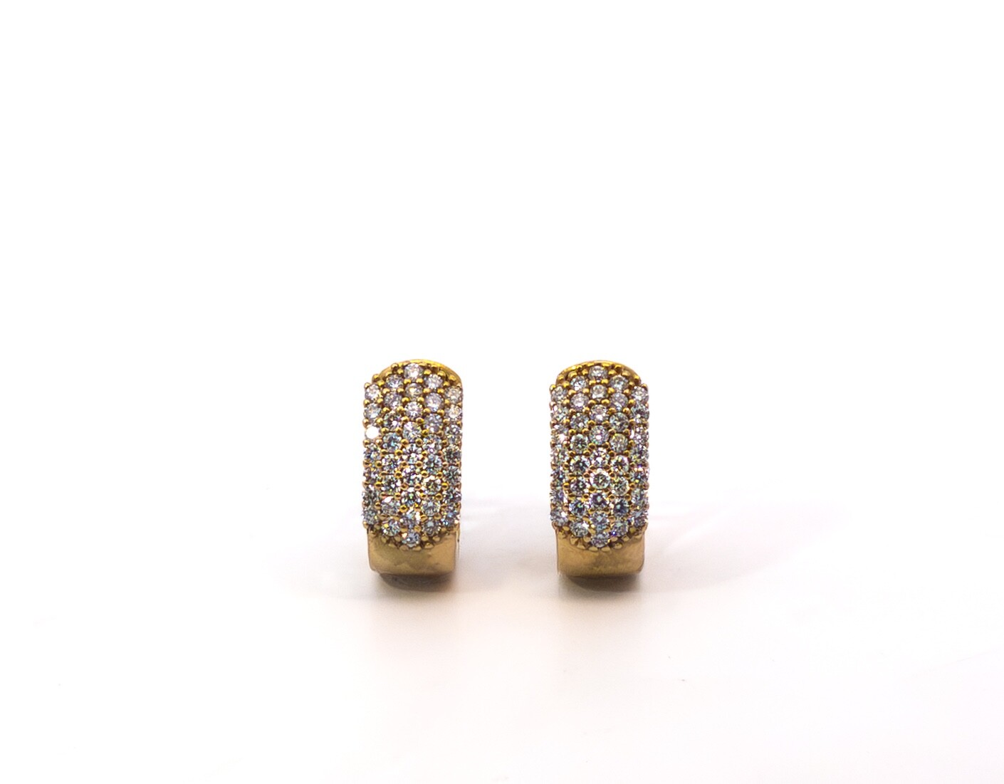 Women’s earrings, gold earrings with zircon, yellow gold 584 14 KT