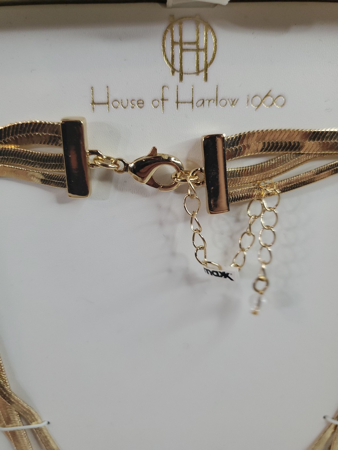 House Of Harlow 1960 – 14” + 3” Goldtone Layered Necklace In Box NEW Beautiful
