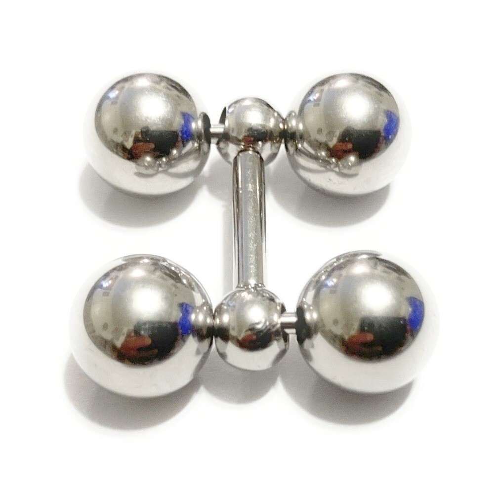 Surgical Steel 14 to 10 Gauge, 1/2″ & 5/8″ Length w 4X10mm Balls Frenum Barbell.