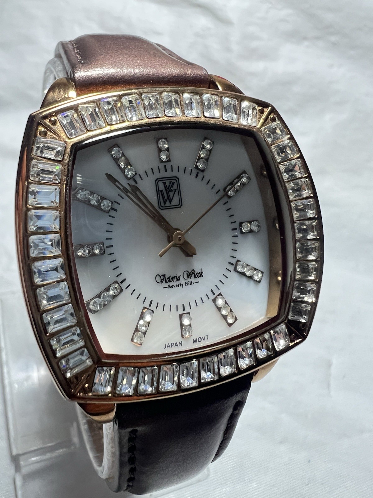victoria wieck Beverly Hills,B8622, Crystal Studded, mother-Of-Pearl, ladies Wat