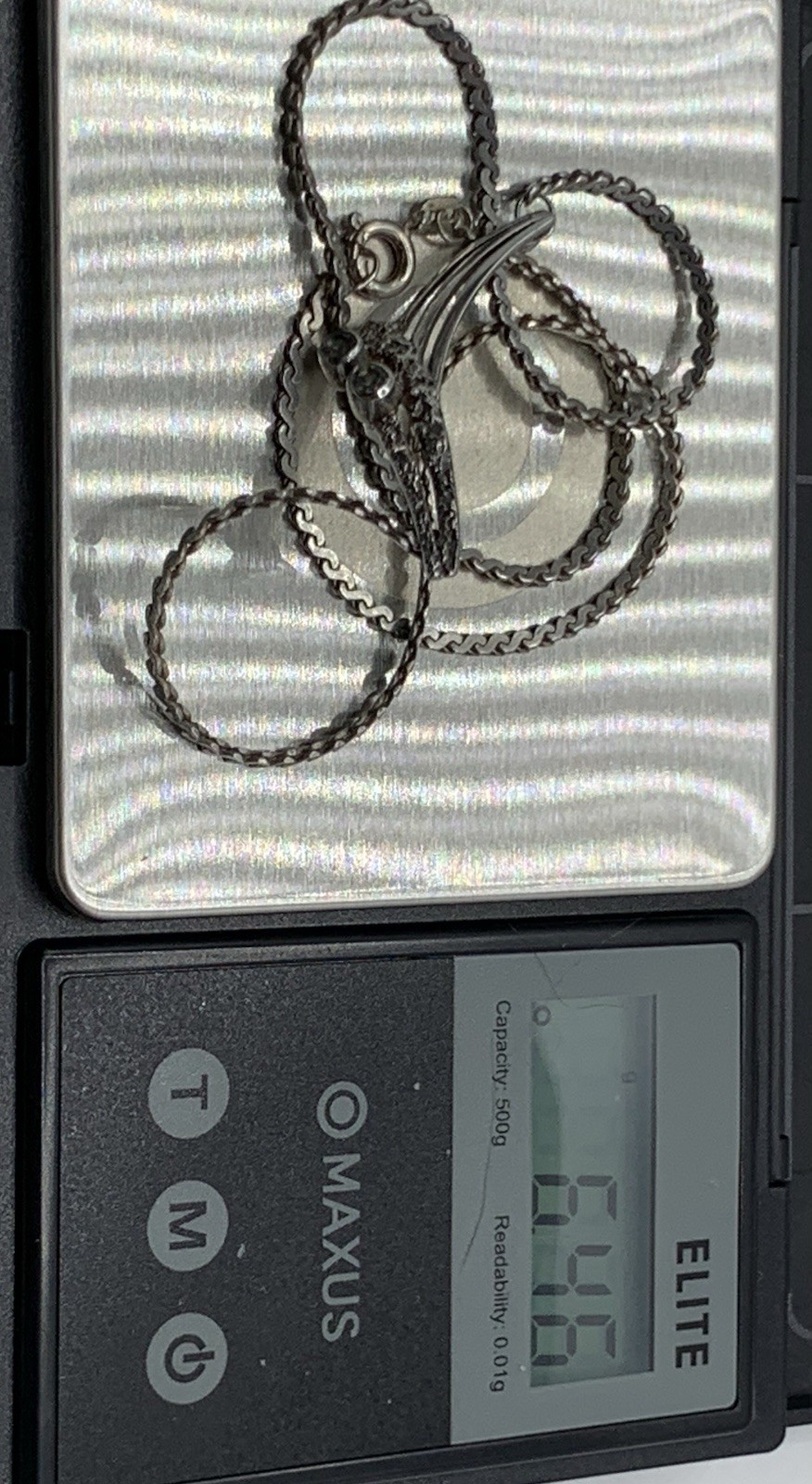 Vtg Swedish Modernist Sterling Silver Quartz Necklace 6.46g EVIR 925 XRF Tested