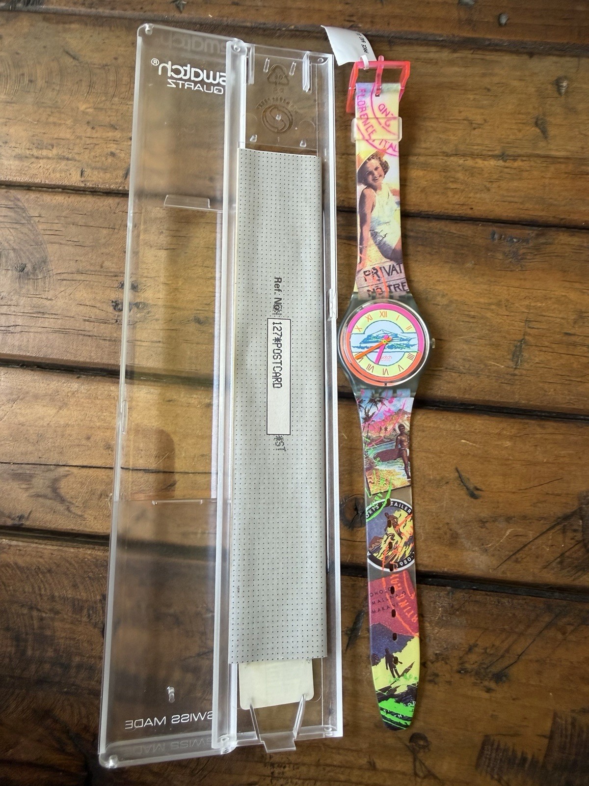 NWT NOS VTG 1993 Swatch “Postcards” GN127