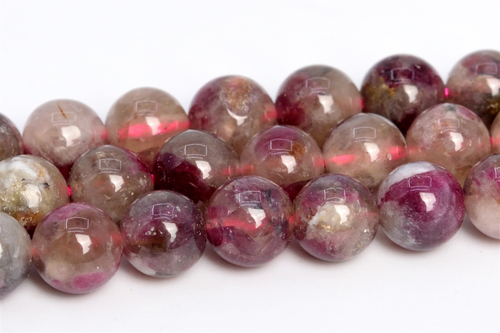 7MM Genuine Natural Tourmaline Semi Transparent Beads Grade A Round Loose Beads