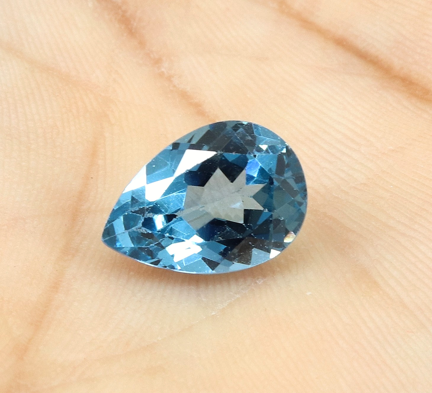 Natural 6.20 Ct Museum Blue Aquamarine Pear Cut Certified Loose Gemstone