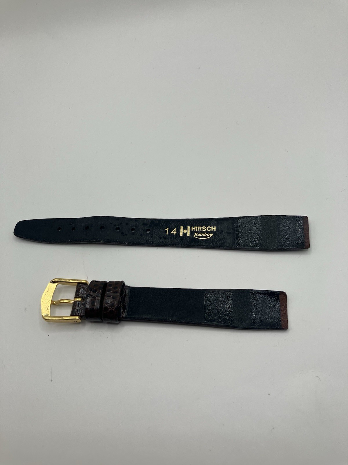 Hirsch vintage Rainbow collection Lizard embossed Watch Band dark brown S14