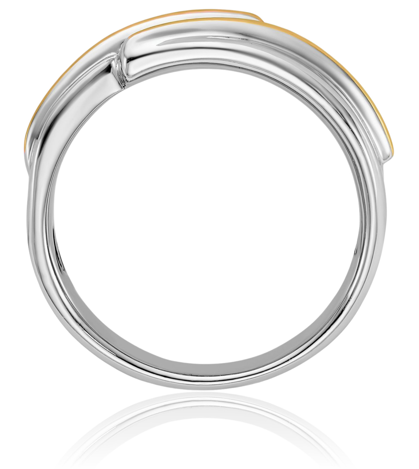 14K Solid Two Tone Gold 0.18 ct Diamond Wide Five Stone Wedding Ring 7.21mm