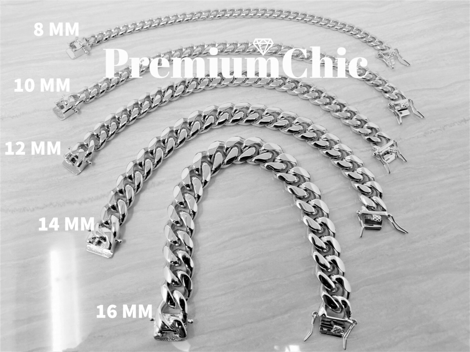 COMBO SET Miami Cuban Necklace & Bracelet Solid Stainless Steel Hip Hop Jewelry