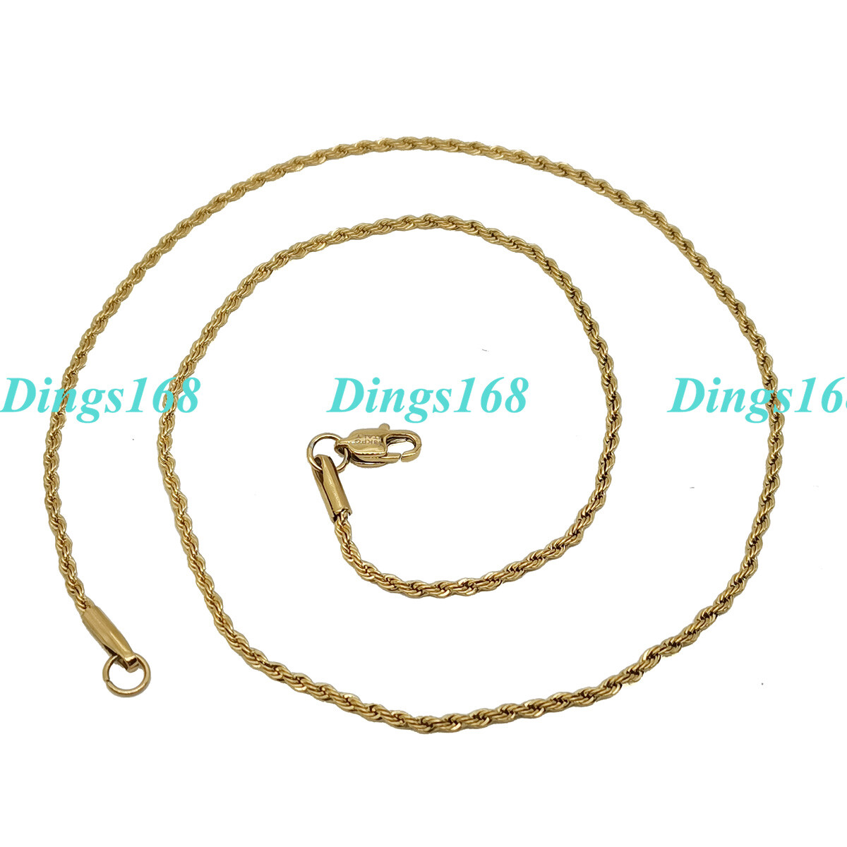 Men &Women’s 18K Yellow Gold Filled 16inch 1.7 mm wide Round Rope Chain Necklace