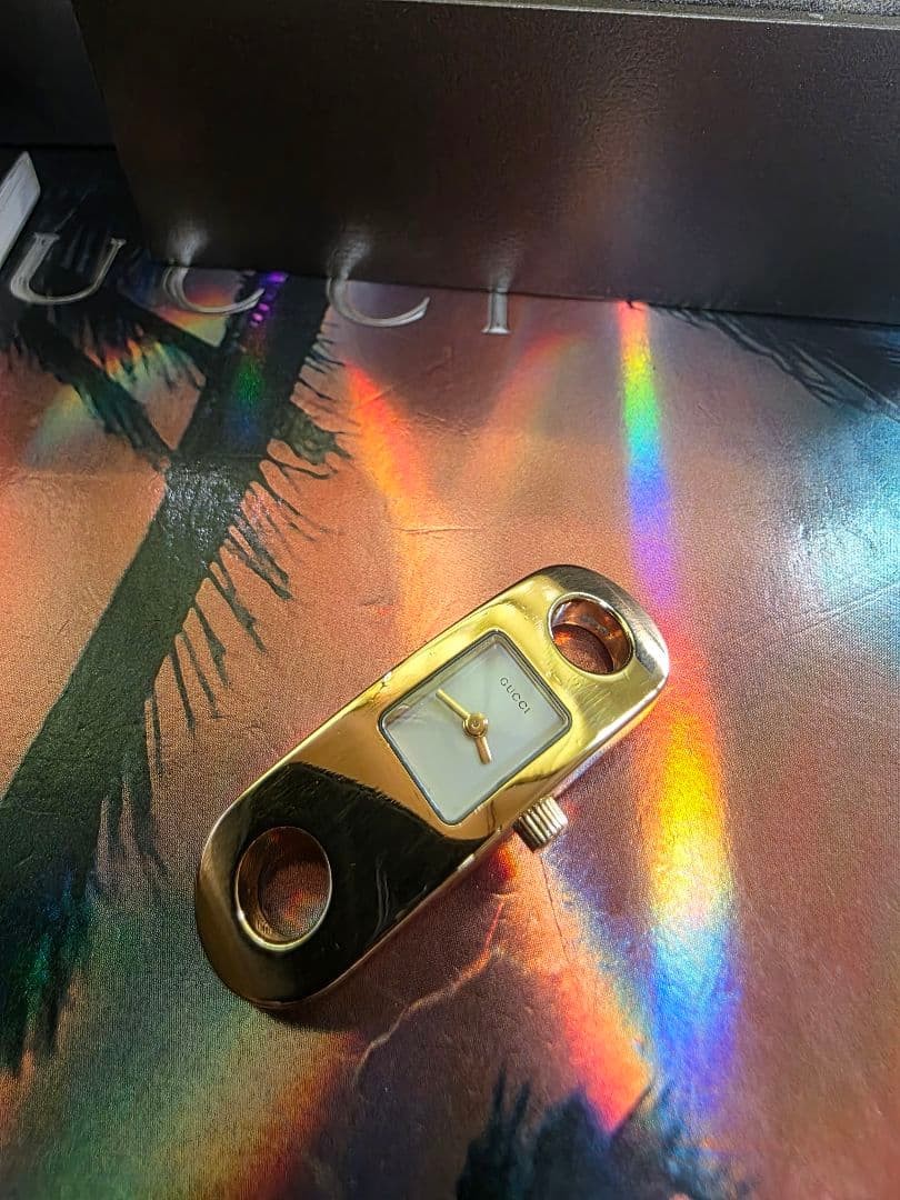 Gucci 6100.L Gold Bracelet Watch Quartz Ladies Rare Japan 0713911