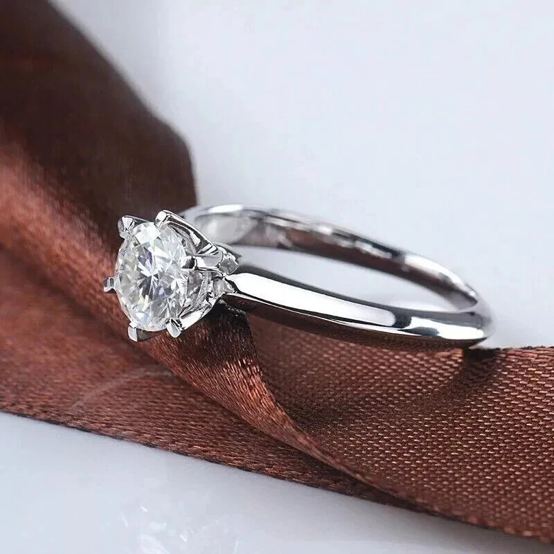 1.50Ct Round Cut Lab Grown IGI Certified Diamond Ring Solid 925 Sterling Silver