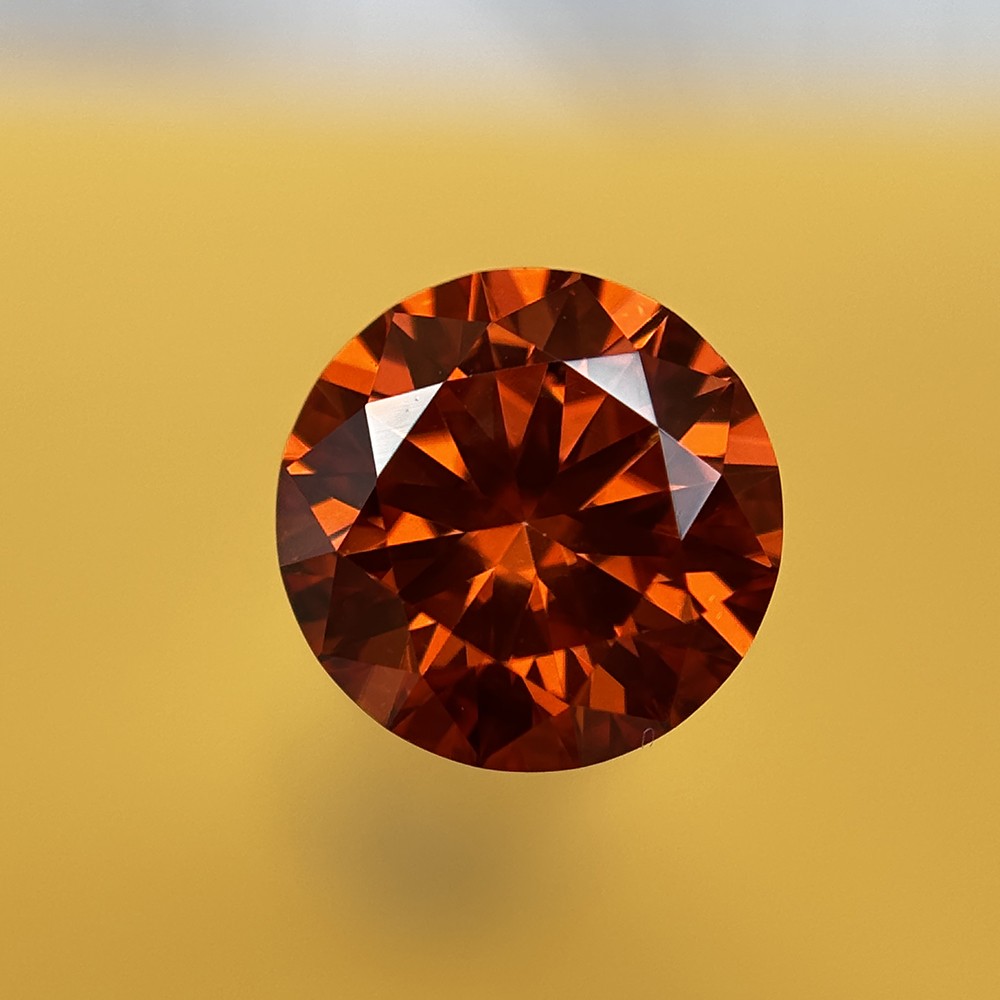 1PCS Round Cut Orange Loose Moissanite Gemstone 3.0mm 0.1ct-15mm 12ct Gemstone