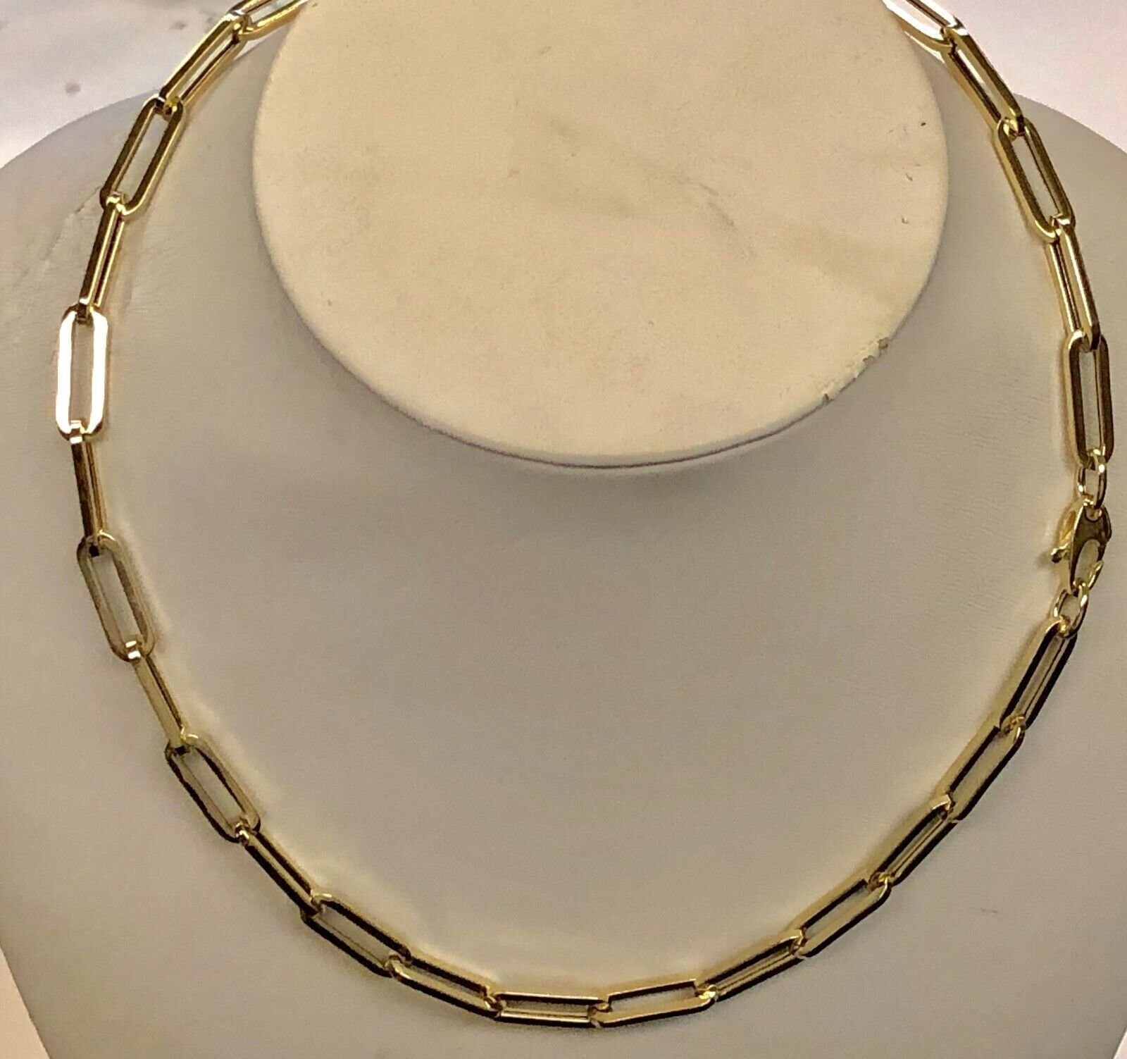 14kt Yellow Gold PAPERCLIP Link Chain Bracelet 7.5 Inch 4.3 grams 6.MM