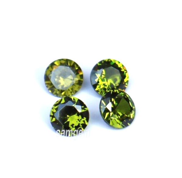 AAA Natural Flawless Ceylon Green Sapphire Loose Round Gemstone Cut 4.20 Ct