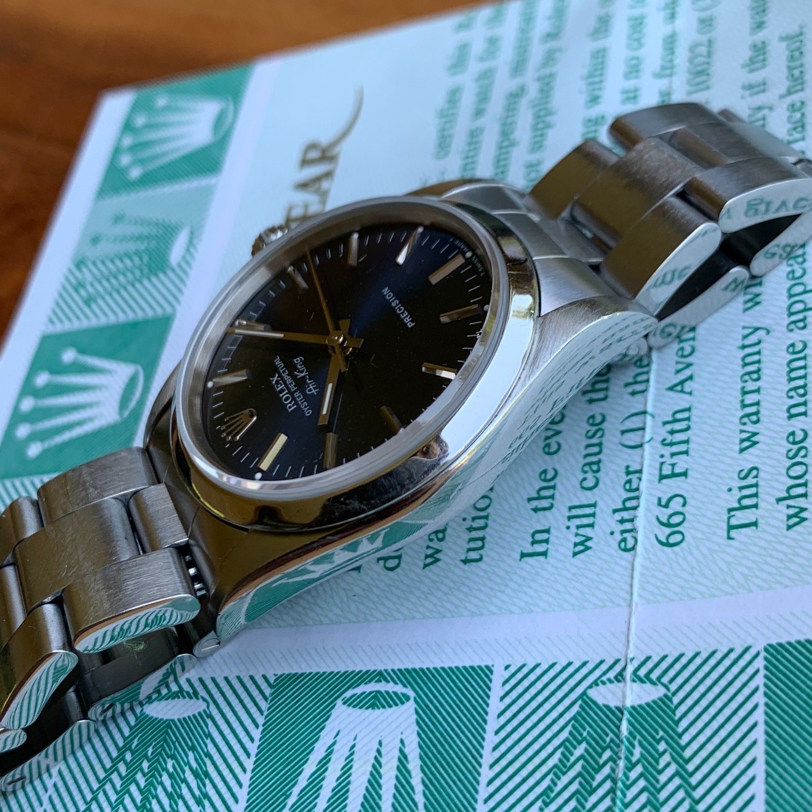 1993 Rolex Air-King Oyster Perpetual Precision Ref. 14000 Blue Dial Box & Papers