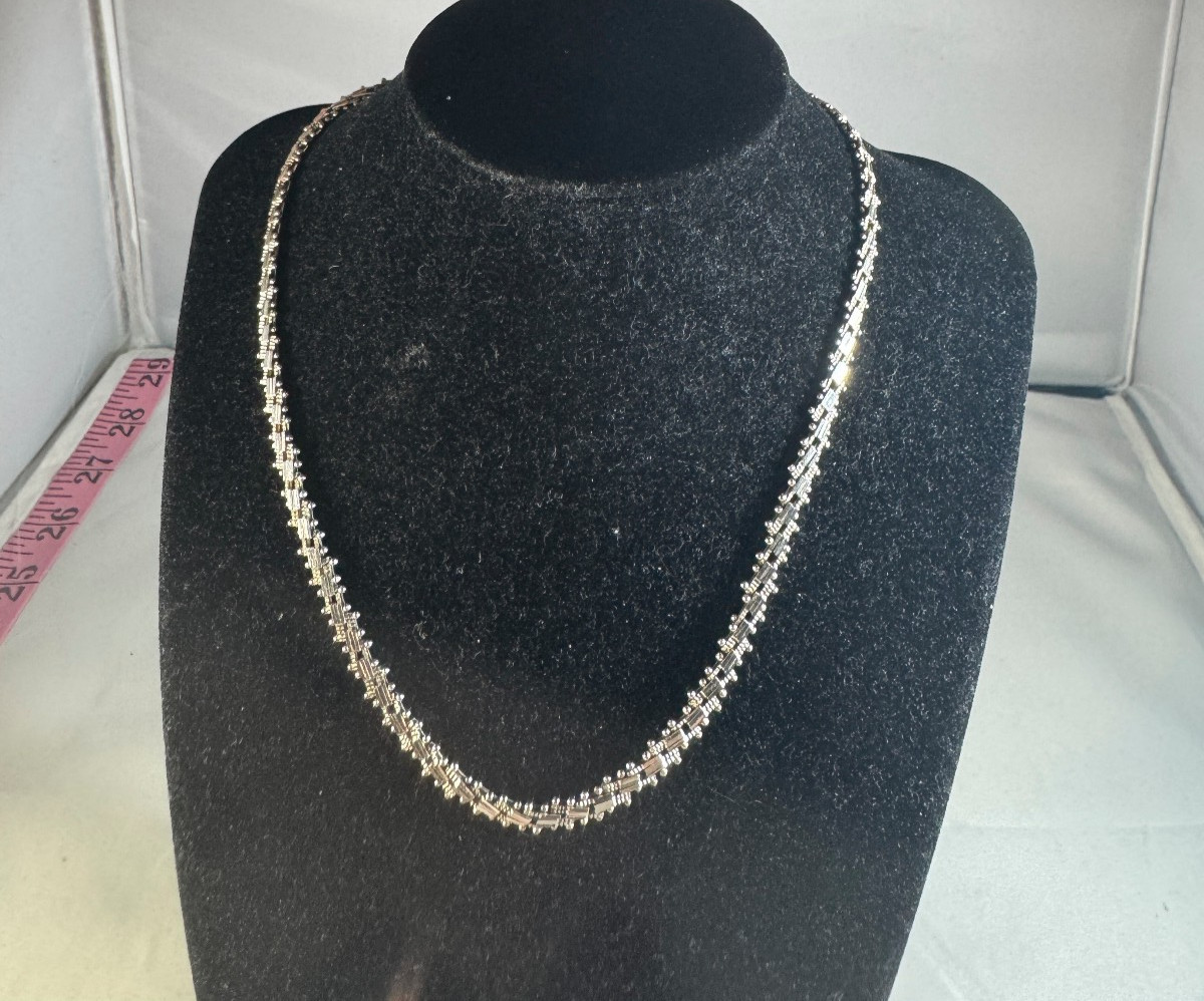 Vintage Mexican Sterling Silver Riccio Variation Link 16 inch necklace