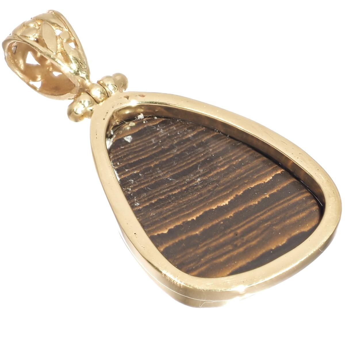 925 Silver Big Multi-color Australian Opal Vermeil Gold Plated Pendant, 1 3/8″