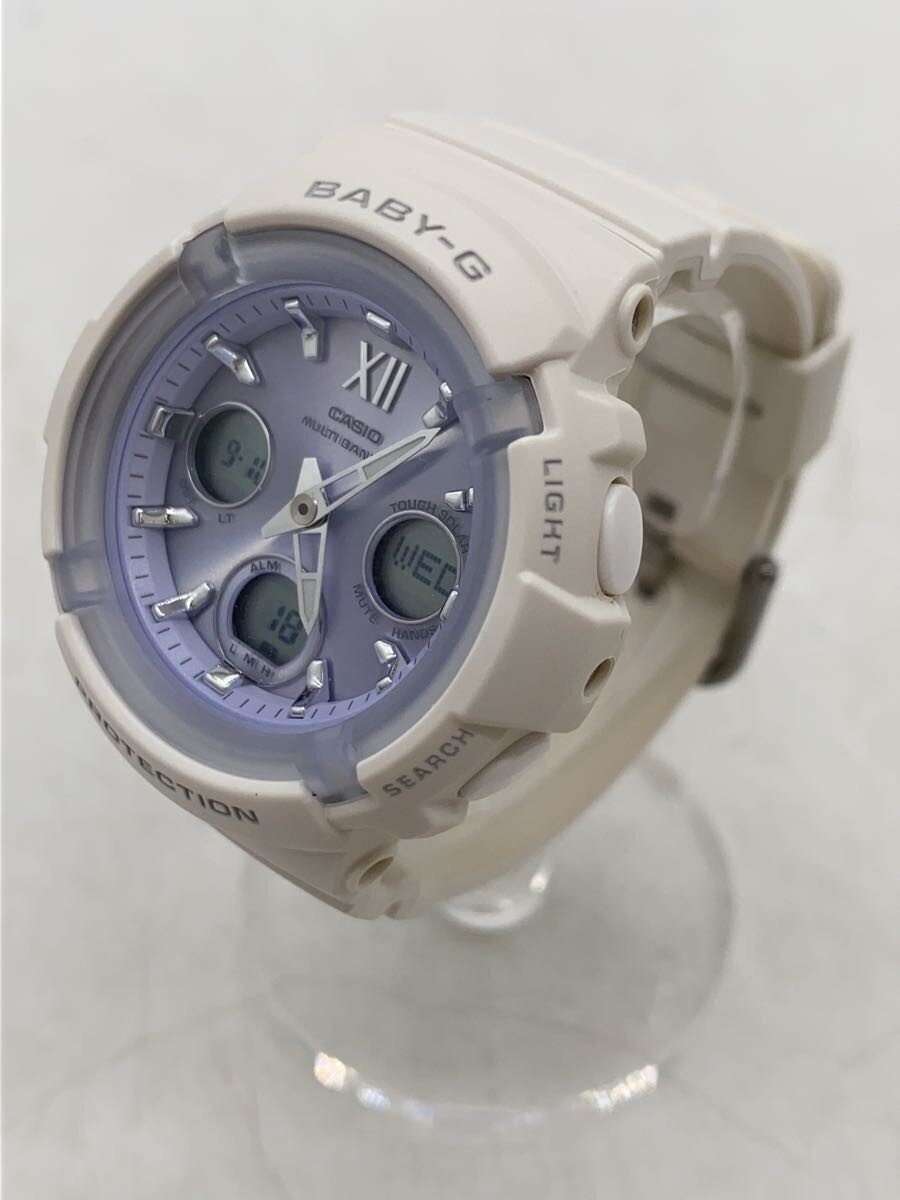 CASIO Solar Wristwatch BABY G Digital Analog PUP WHT