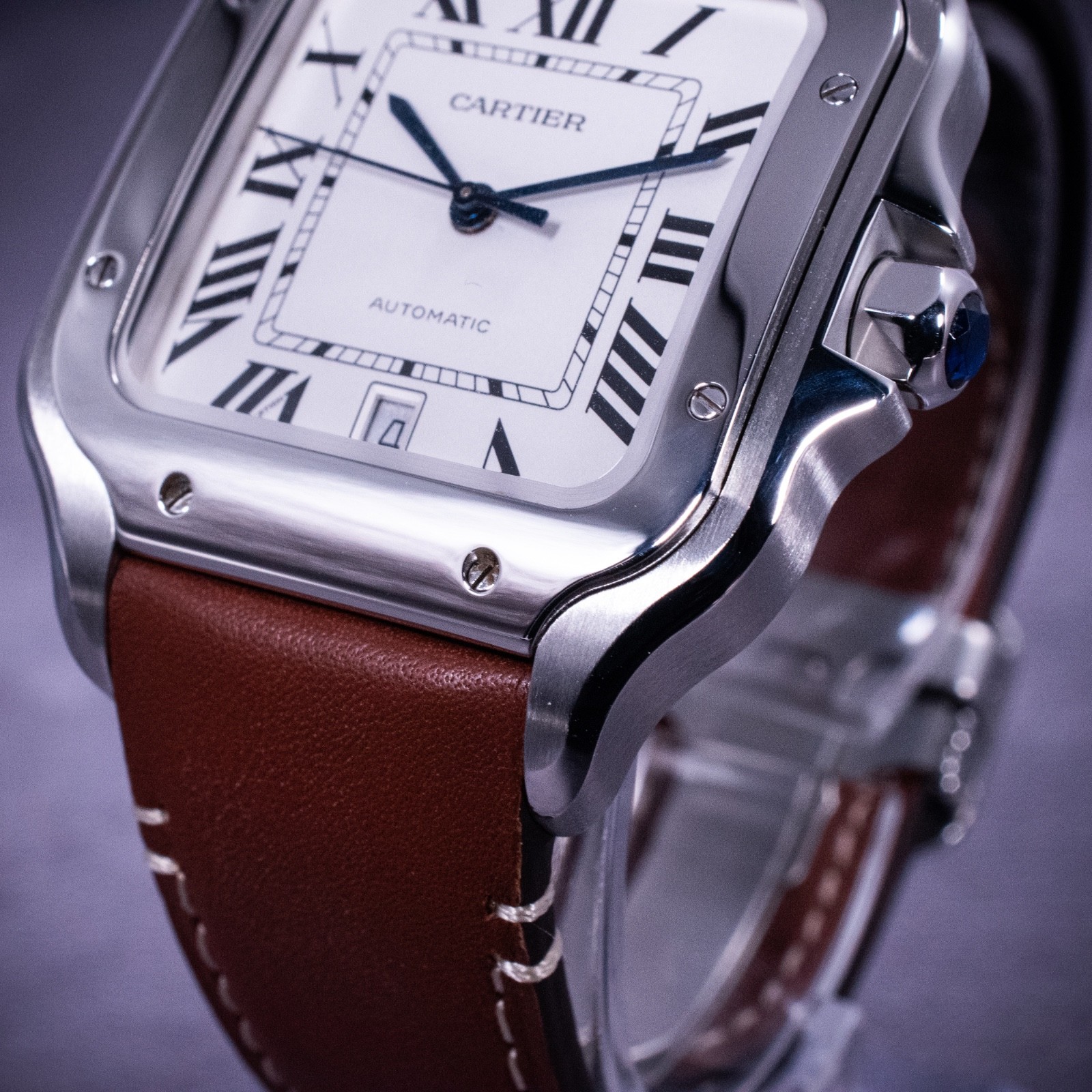 Cartier Santos de Cartier Large Model Silvered Opaline Dial Ref. WSSA0009 w/ B&P