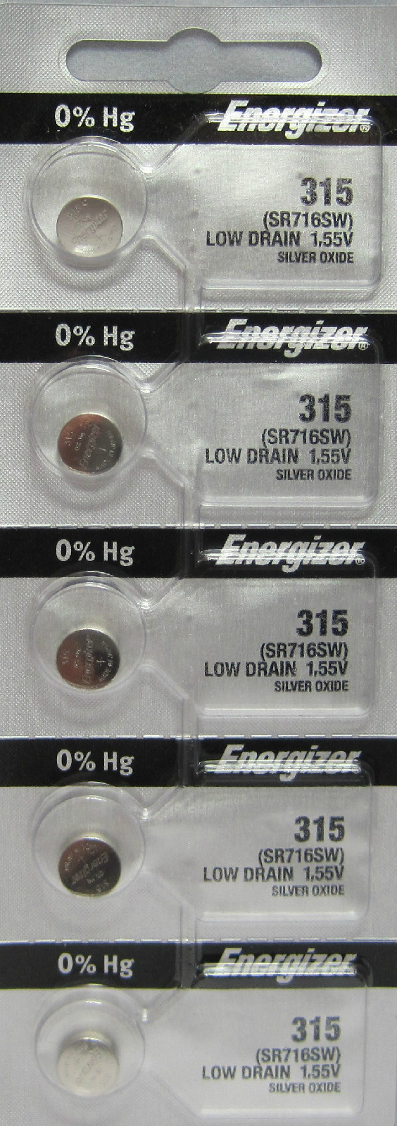 Energizer 315 SR716SW 5 Pack Silver Oxide Watch Batteries- USA SELLER
