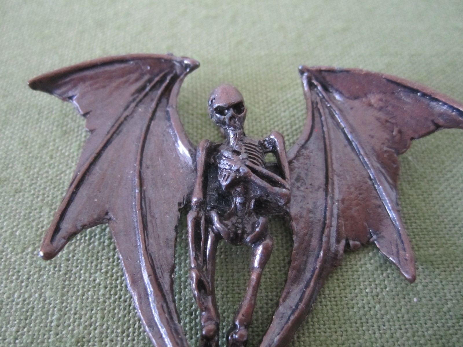 Alchemy England Winged Skeleton Gothic Metal Pendent 2003 Marked On Wings