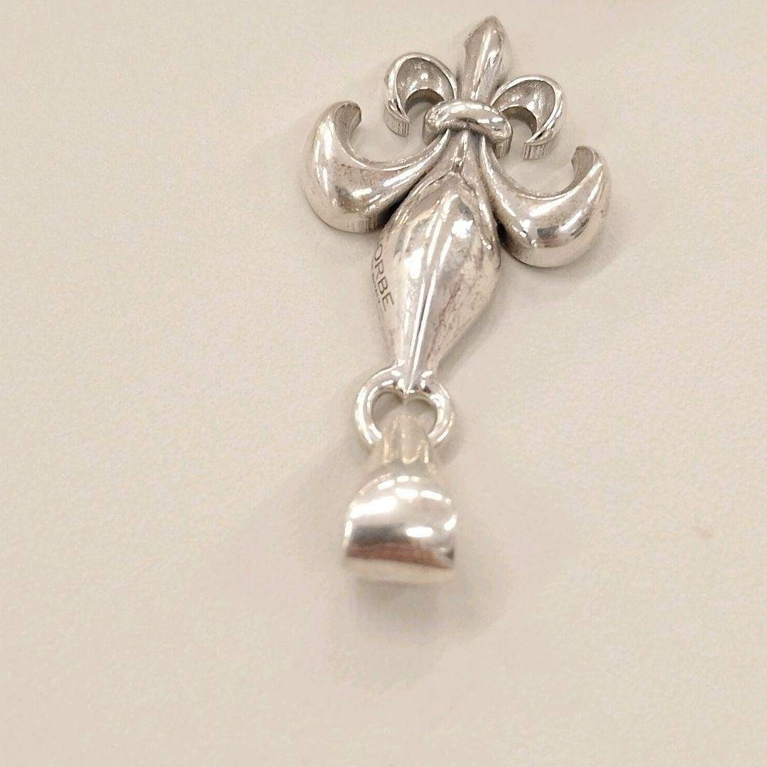 Excellent+++ GORBE/Golbe Sterling Silver 925 Fleur-de-lis Pendant, Made in Italy