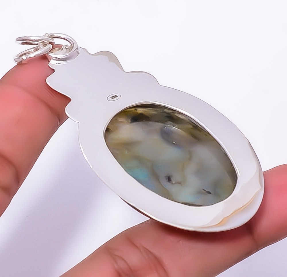 Labradorite 925 Sterling Silver Butterfly Pendant 2.73″ P811742, Christmas Gift