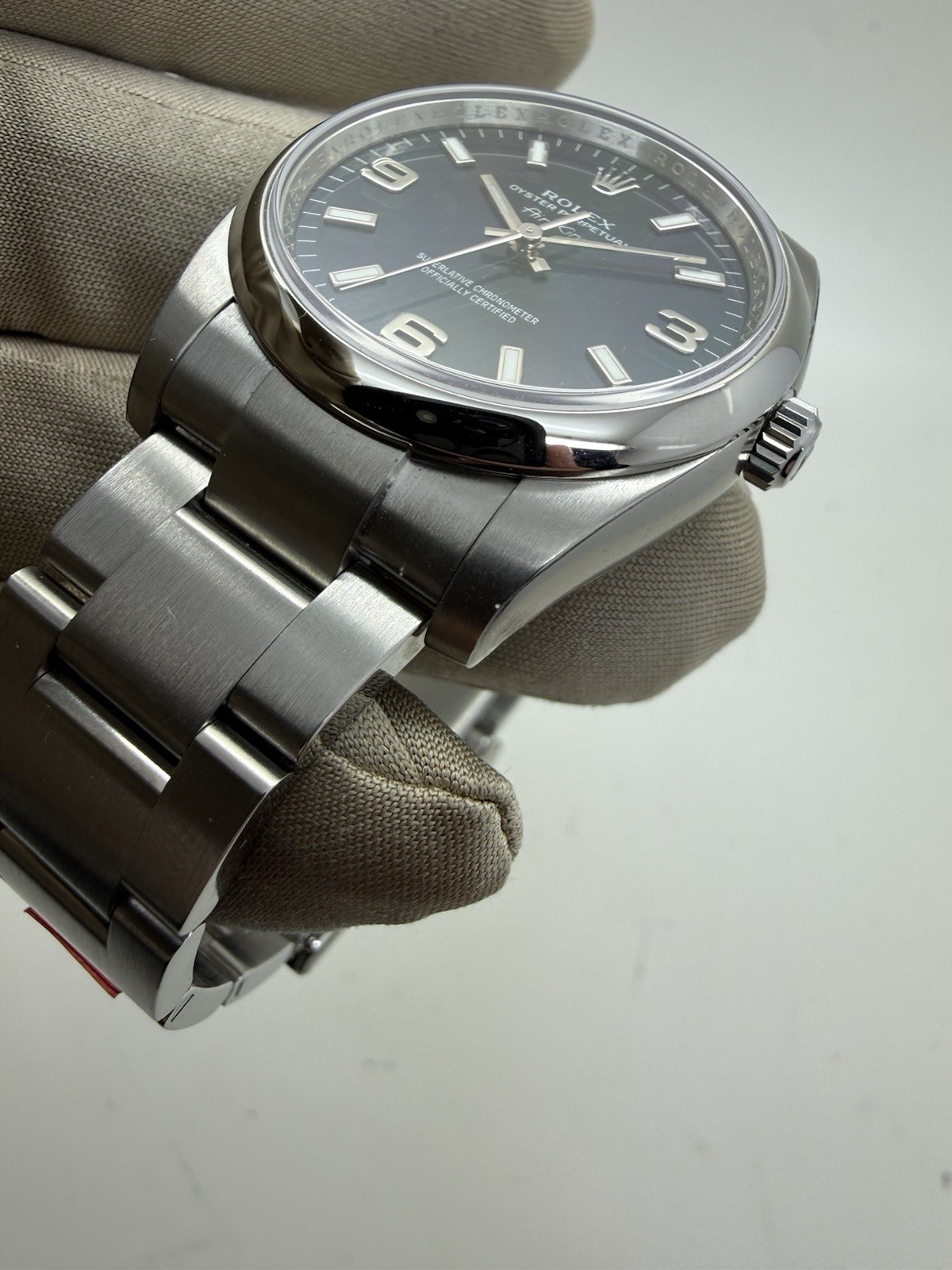 2012 Rolex Airking Oyster Perpetual Blue Dial Stickered NOS NEW 34mm 114200 B+P