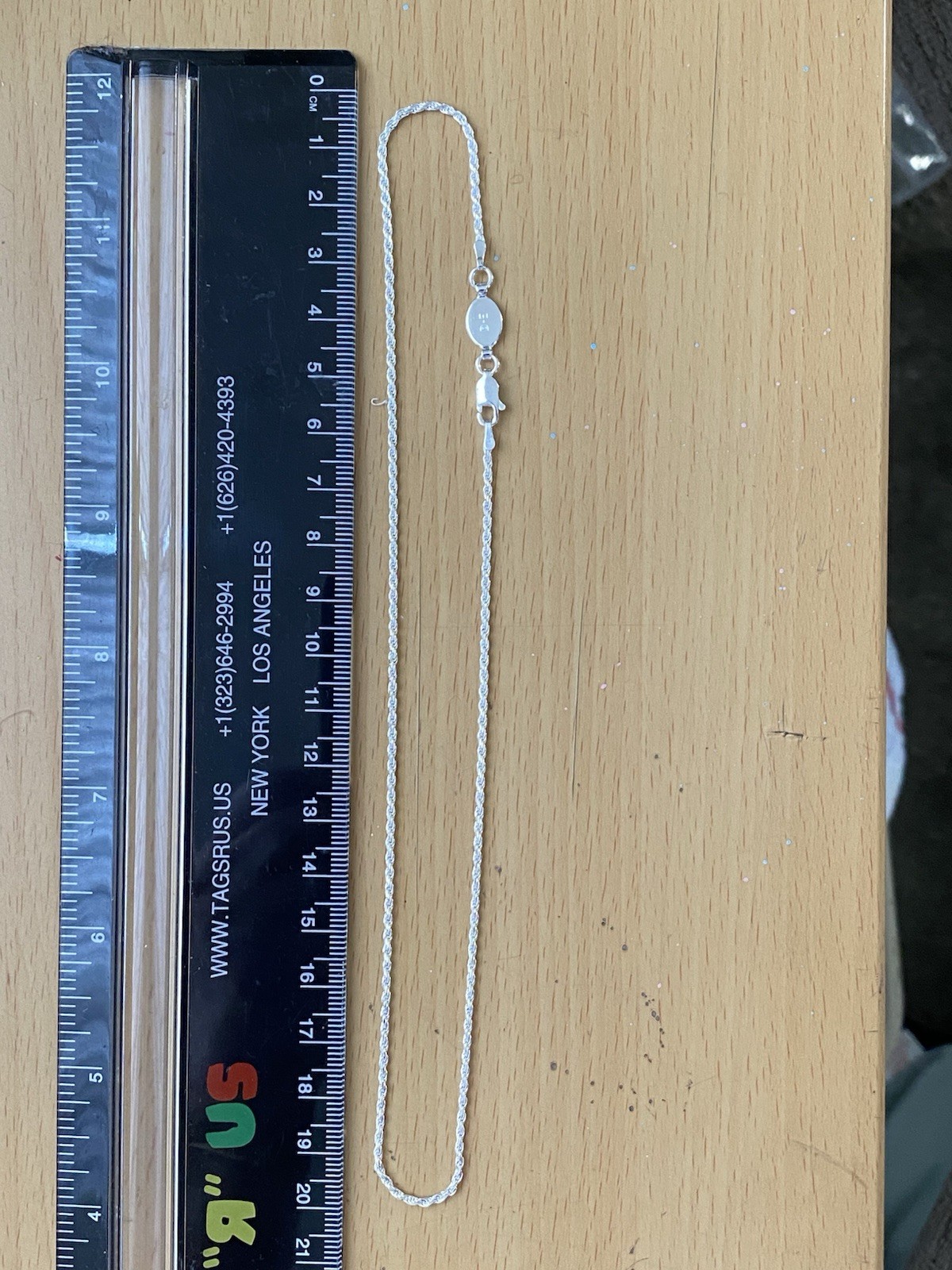 Cadena de Plata Italiana Fino Torcido Nueva 40 Cm. 3.5