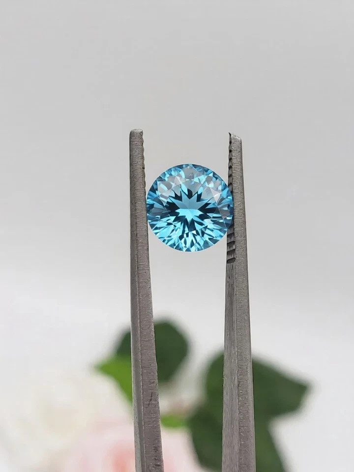 2.00Ct Fancy Vivid Blue Lab Grown Moss Diamond Portuguese Round Cut Loose Stone
