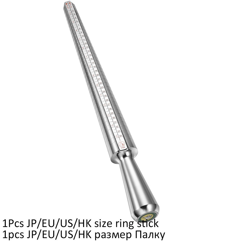 Metal Ring Size Gauges Set Measuring Ring with Mandrel Sizer Finger Sizing HO