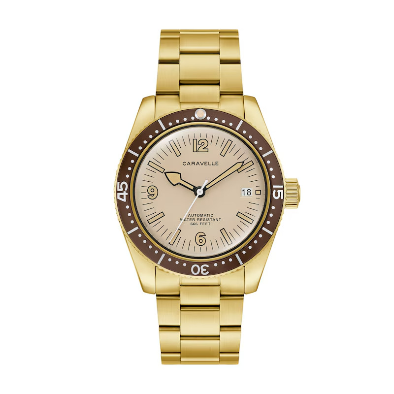 *BRAND NEW* Bulova Caravelle Sea Hunter Beige Dial Stainless Men’s Watch 44B133