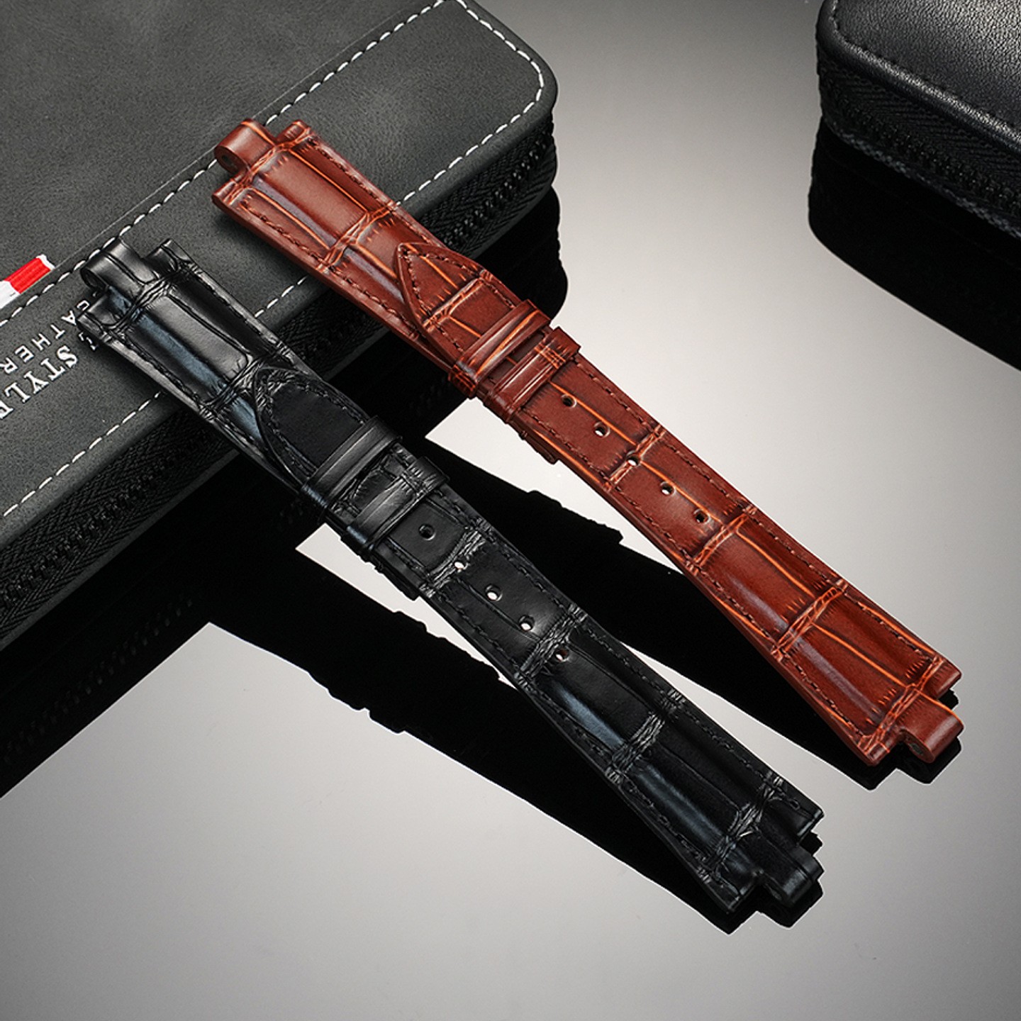 For Bvlgari Diagono 103539 103514 High End Convex Genuine Leather Watch Strap