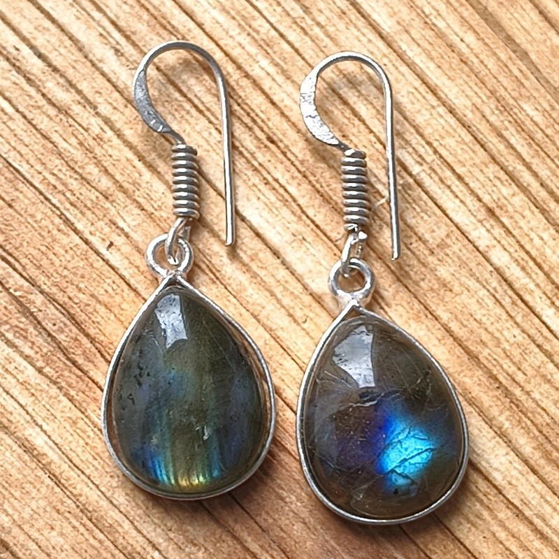 A+ Labradorite Gemstone Dangle Drop Earring 925 Sterling Silver Plated Jewellery