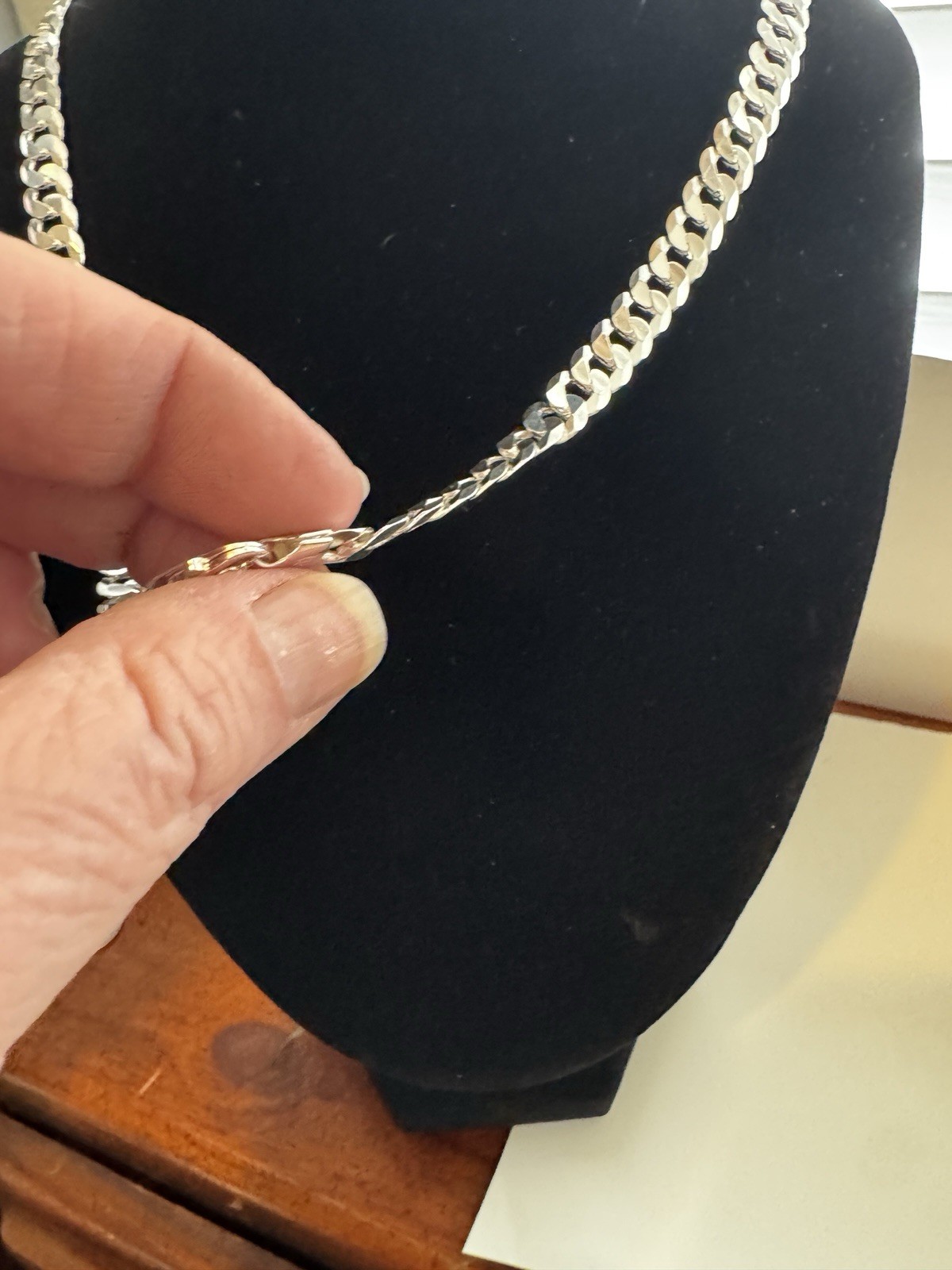 Sterling Silver Curb Link Chain – 30″ Heavy Solid 925. 8.5mm- 56g of Silver.