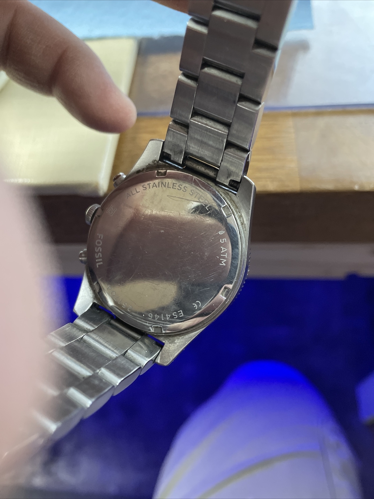 Fossil Men’s Watch Model ES4146 With Silver Band And Date (BIN 3-59)