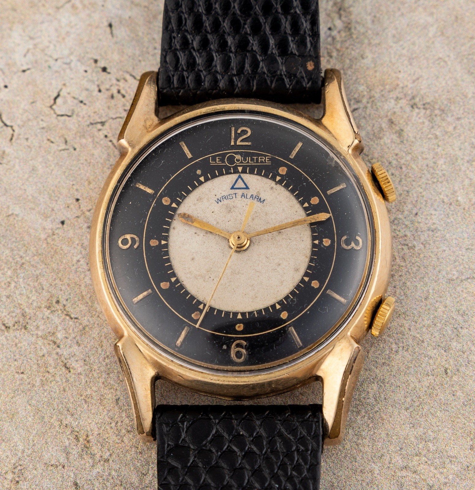 (Running) Vintage Lecoultre Wrist Alarm Watch, *Rare Black Dial*