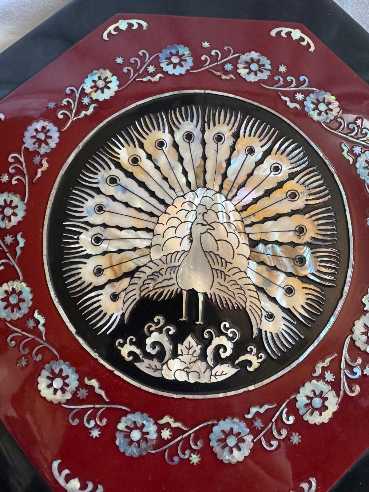 Korea Lacquer Mother-of-Pearl Inlaid Octagon Wedding/Keepsake/Jewelry/Candy Box