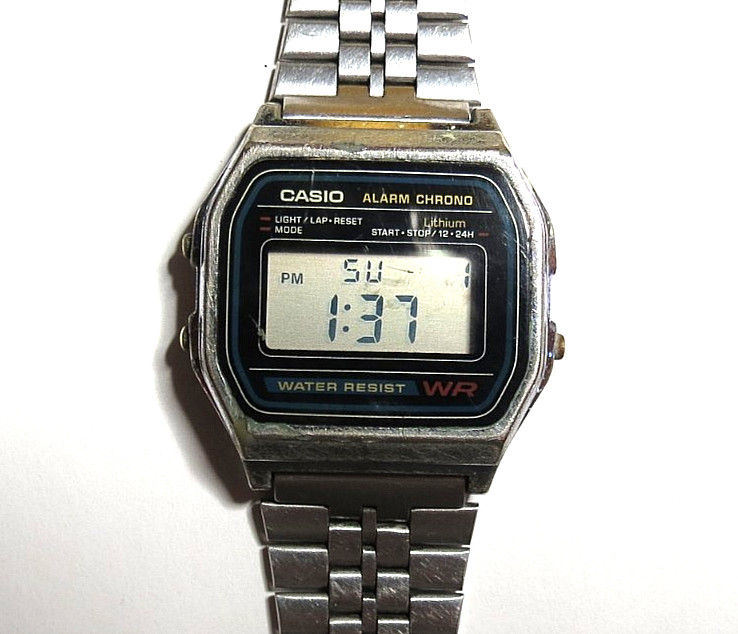 VINTAGE CASIO WR DIGITAL MENS WRISTWATCH MODEL A158W RUNS