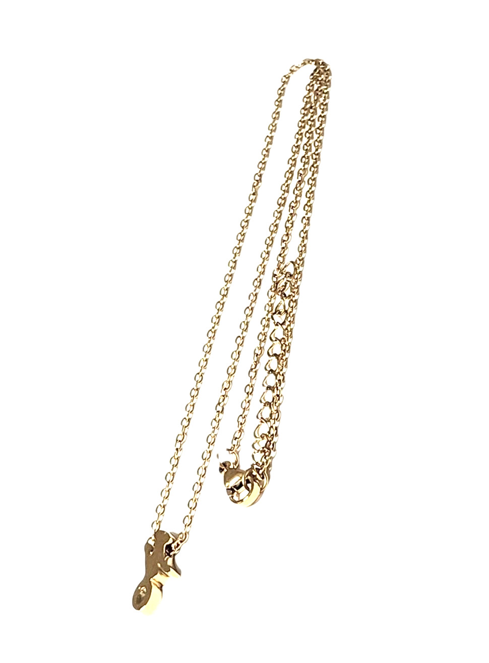 Dainty Cursive Letter J Initial Gold Tone Charm Pendant Necklace 17″ Name Cable