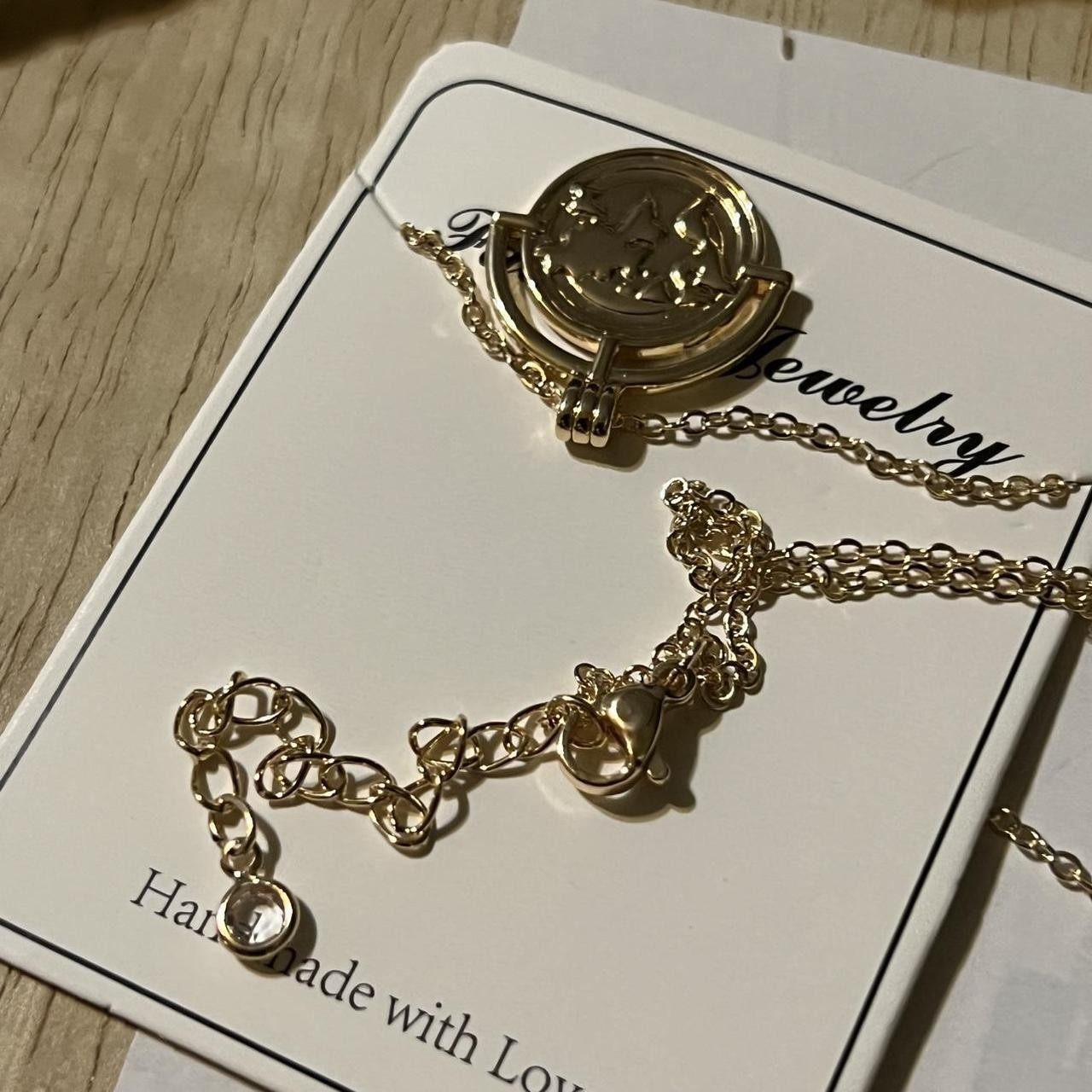 Gold World Map Globe Medallion Pendant Necklace Boho