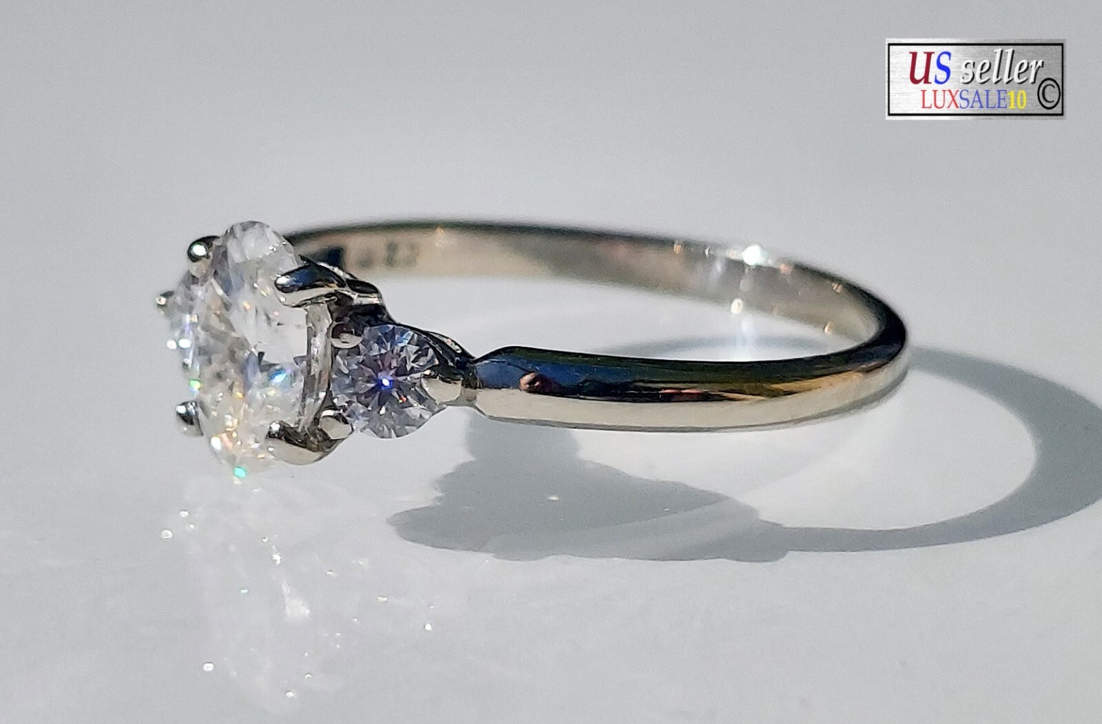 Estate ring ,10k gold ring ,1.4 carat certified ring. 3 stone ring